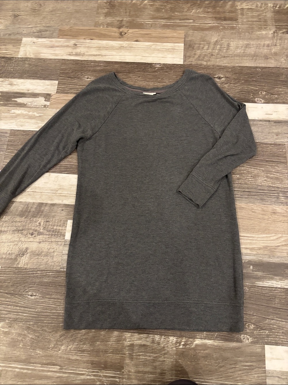 LOFT Charcoal Gray Crewneck Knit Sweater Dress
